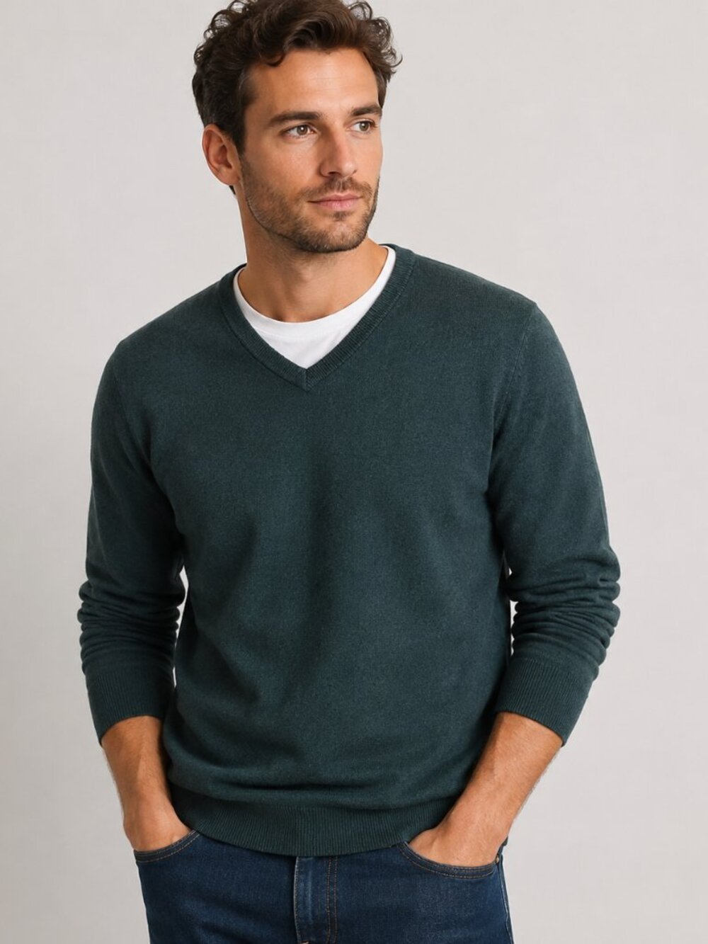 J.Crew Men’s Merino Wool Blend V-Neck Sweater Green Size Small NWT
